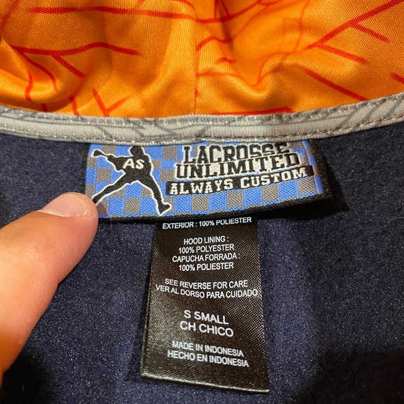 Syracuse Lacrosse Sweatshirt Hoodie Blue Men's Sm - Picture 4 of 4